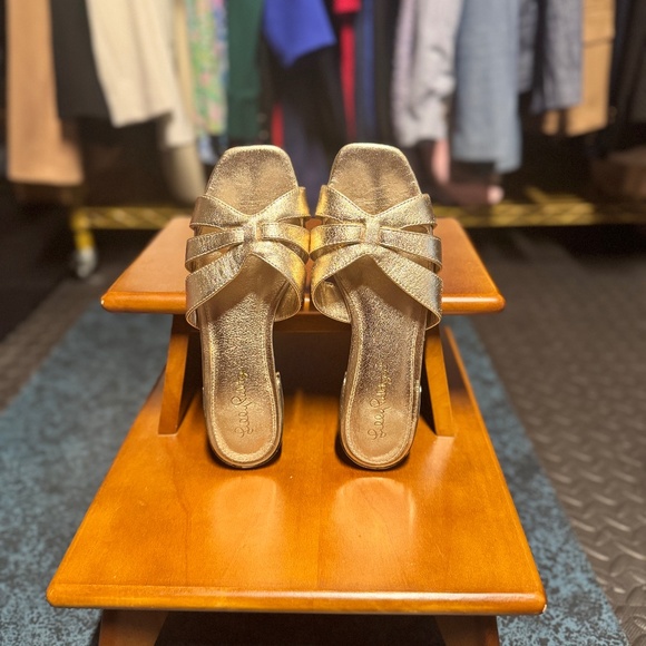 Lilly Pulitzer Whitley Slide Sandal - Gold Metallic - Picture 1 of 6